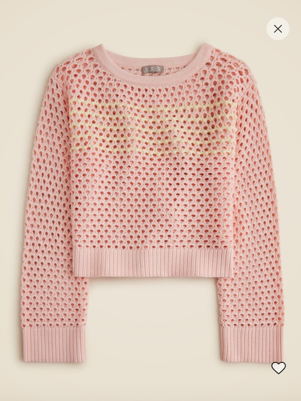 J. Crew Pointelle Embellished Crewneck Sweater